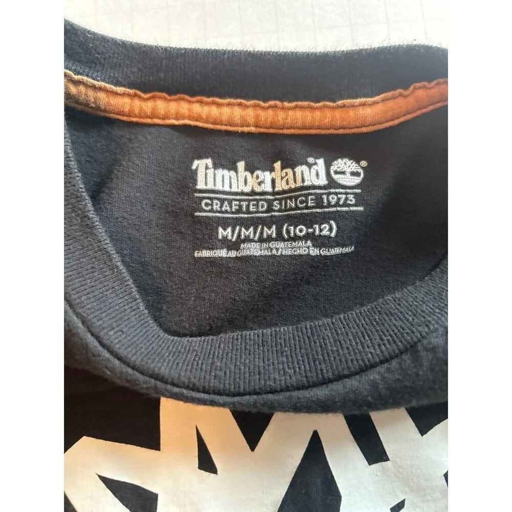 imberland Big Logo Black Graphic T-Shirt - Boys Med (10-12)
